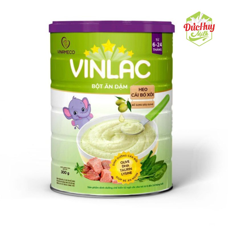 Bột ăn dặm Vinlac Lon 300g đủ các vị