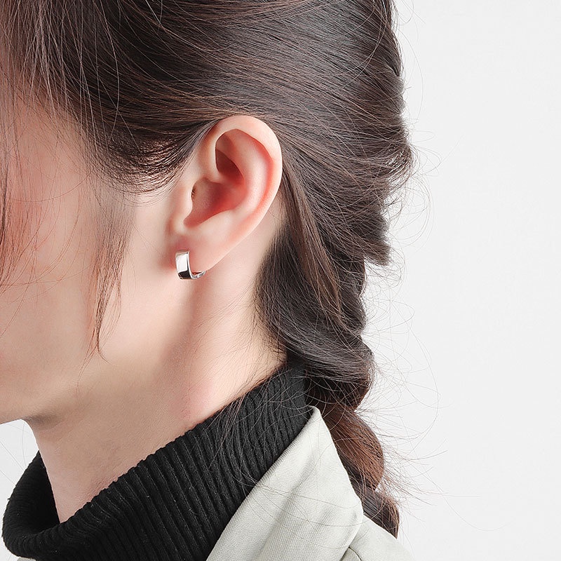 Bông Tai Hình Vuông Màu Vàng / Bạc Phong Cách Hàn Quốc Thời Trang Cho Nữ