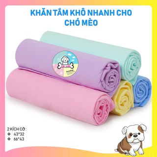 Khăn tắm cho thú cưng siêu thấm và khô nhanh (2 size - giao màu ngẫu nhiên)