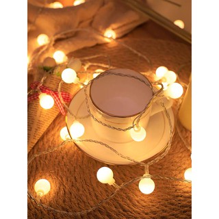 Đèn Dây Cherry Ball Trang trí Nhà hàng quán Bar quán Cafe Treo Ngoài Trời Màu Sáng Ấm 6m cắm điện