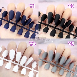 (Hàng Mới Về) Bộ 24 Móng Tay Giả Màu Lì Bằng Acrylic