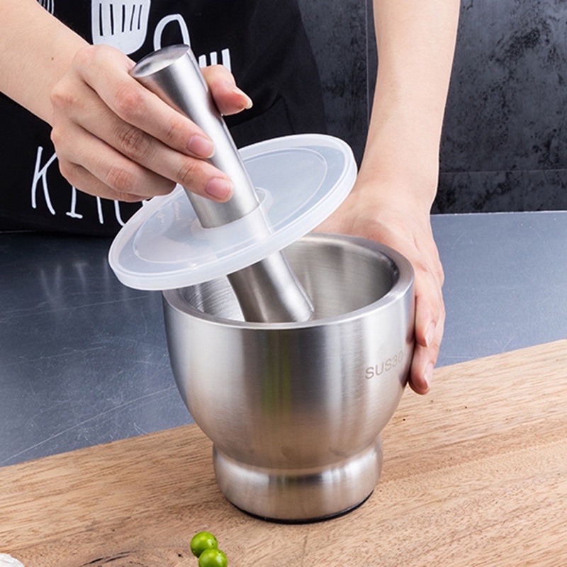 Bộ cối chày Inox 304 - có 3 Size để Quý Khách dễ lựa chọn, siêu bền, tiện lợi