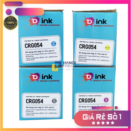 4 Hộp mực màu CRG 054 chất lượng cao dùng cho máy in Canon LBP621Cw, LBP623Cdw, MF641CW, MF643CdW