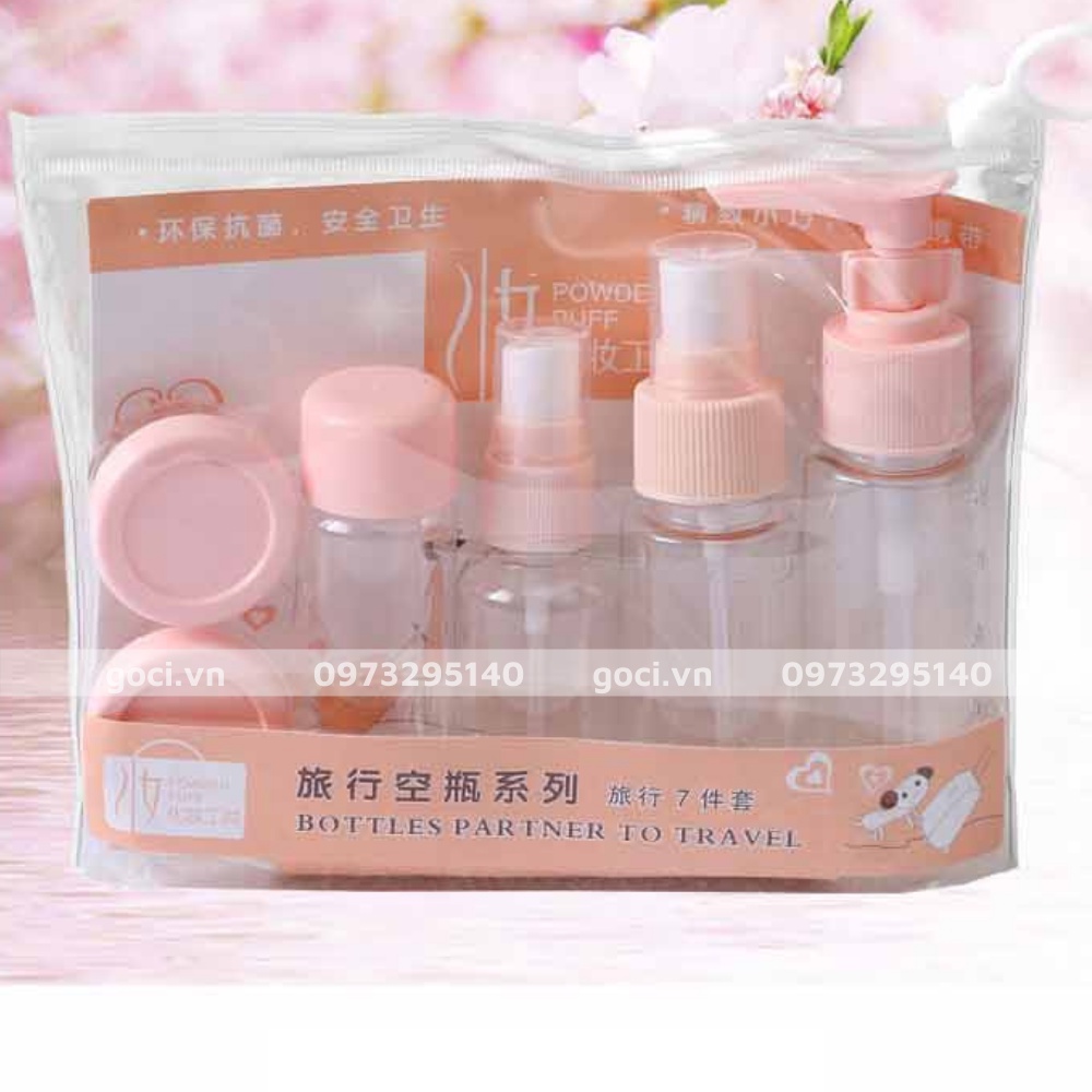 Bộ lọ chiết mỹ phẩm du lịch set 5 lọ nhỏ nhắn xinh xắn dễ thương