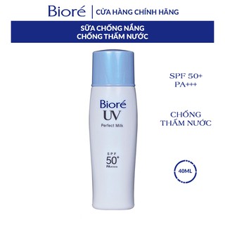 Kem Chống Nắng Chống Thấm Nước Biore UV Perfect Milk SPF 50+/PA++++ 40ml