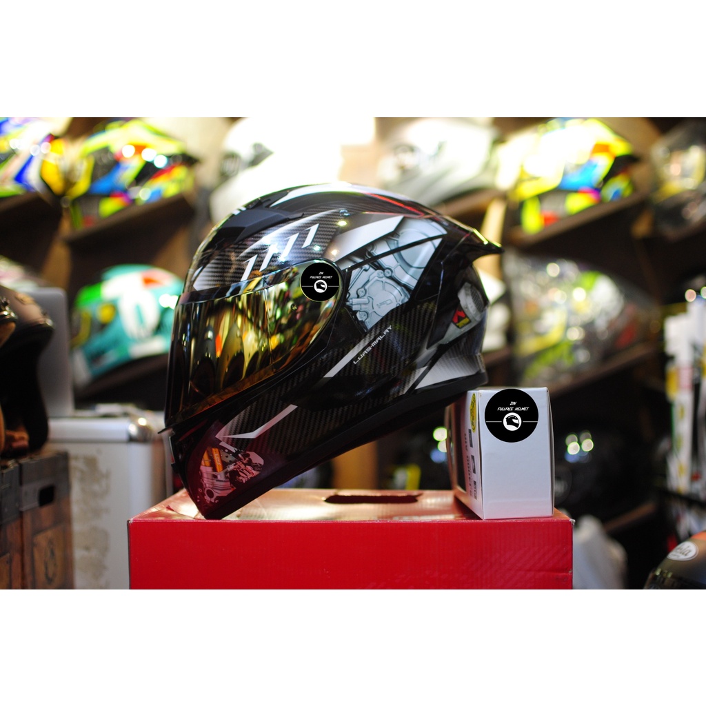 Mũ bảo hiểm Fullface Yohe 978 Plus Moto bạc đen