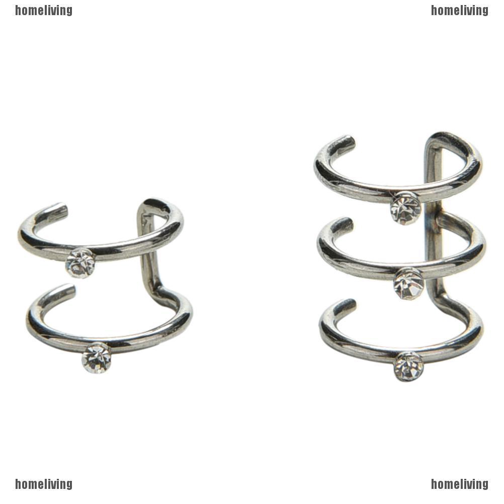 ❤❤Khuyên Kẹp Vành Tai 2 / 3 Hàng Helix Mạ Bạc