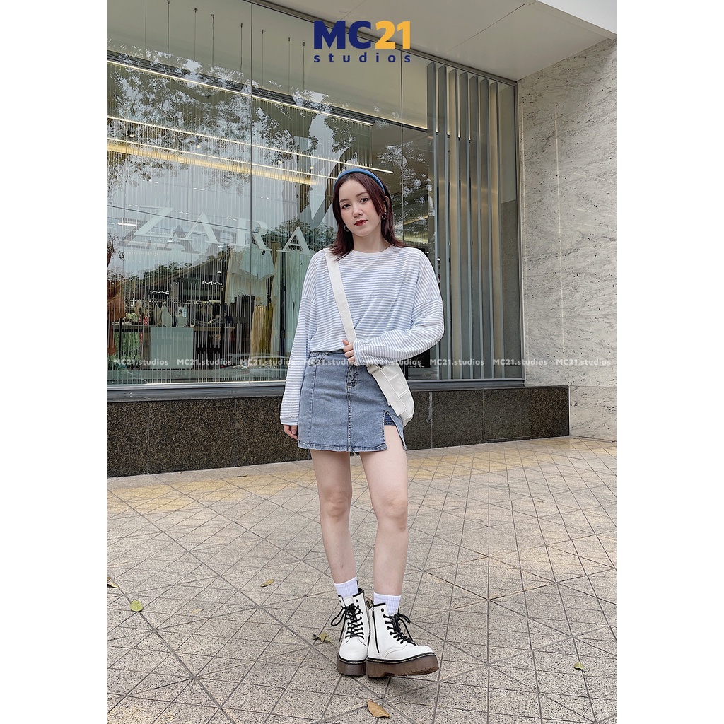 Áo thun kẻ xuyên thấu MINION CLOTHING tee bigsize dài tay Ulzzang Streetwear Hàn Quốc pull vải mềm mịn A3208