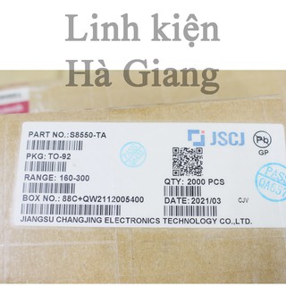 S8050 chính hãng JCET chân đồng npn và S8550 pnp thứ tự chân E B C,  5 cái