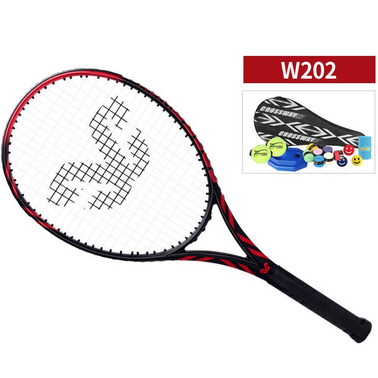 Vợt tennis sợi carbon cao cấp W202 chuyên nghiệp quà tặng phụ kiện kèm đế bóng tập luyện