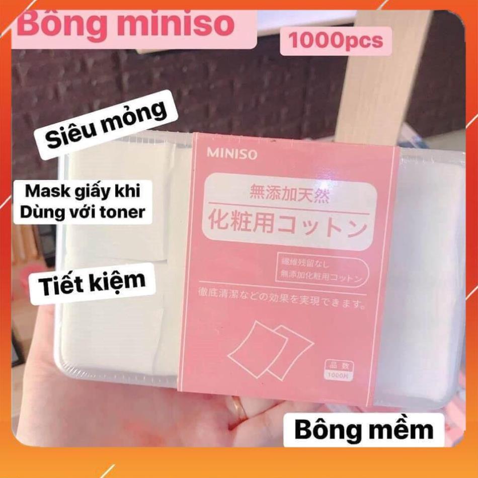 [CHÍNH HÃNG] Bông tẩy trang miếng Miniso 1000 miếng (chỉ bán hàng loại 1)