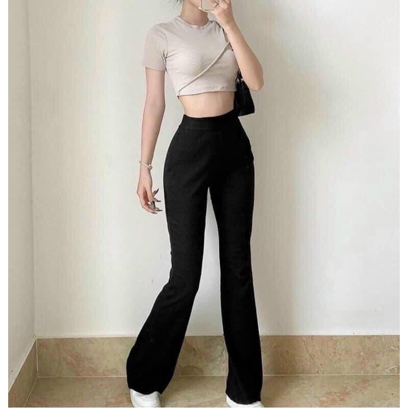 Quần Legging Ống Loe Hàng Loại 1 Vải Cotton Form Ôm Hack Dáng Đanh, Mịn, Không Xù QL01