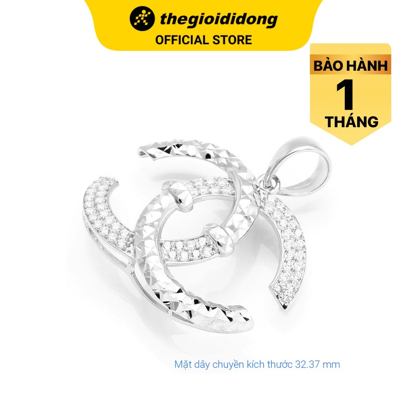 Mặt dây chuyền bạc nữ AVA đính đá mạ vàng trắng AVJ.P000021.00