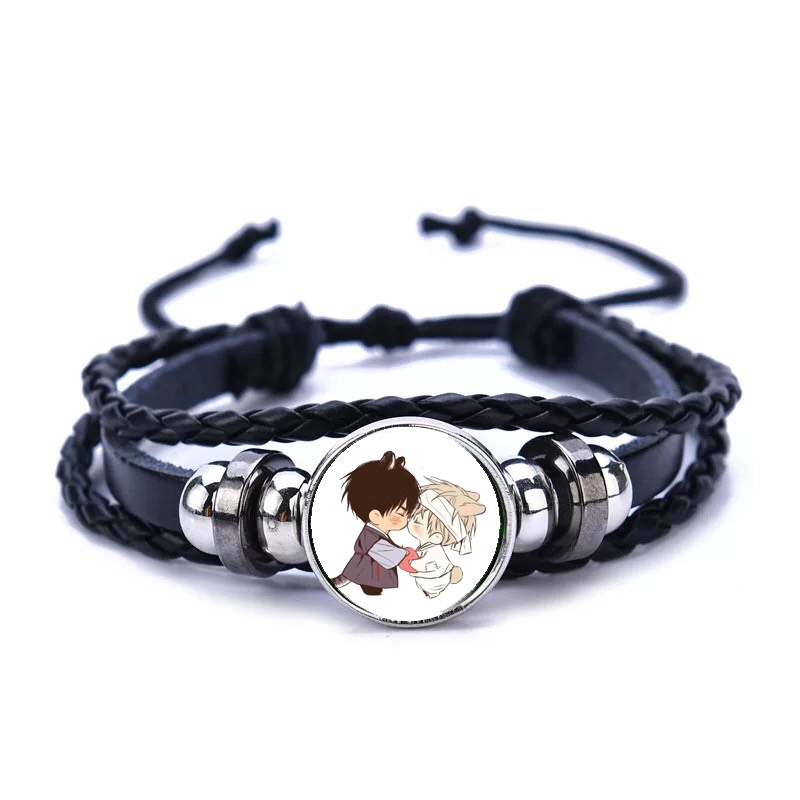 Vòng tay da lộn in hình nhân vật NO LOVE ZONE anime chibi tiện lợi xinh xắn thời trang