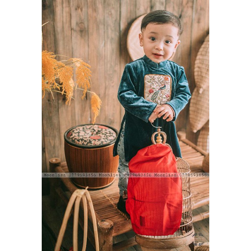 Áo dài thêu công cho bé trai Sản Xuất Trực Tiếp MOONLISA