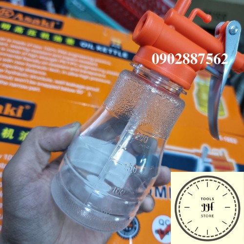 bình châm nhớt asaki nhựa trong 350ml chính hãng
