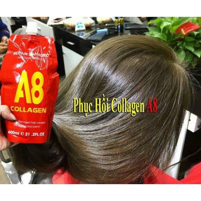 Hấp phục hồi tóc hư tổn Collagen A8 dung tích 600ml - Chuẩn Cty - Sỉ SLL thùng IB