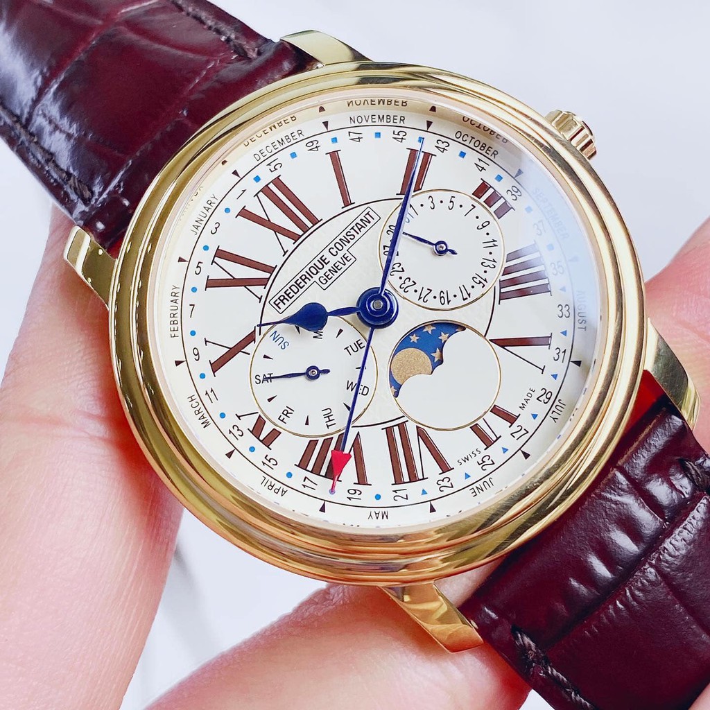 Đồng hồ nam chính hãng Frederique Constant FC-270EM4P5 - máy Quartz pin - Kính Sapphire - Dây da