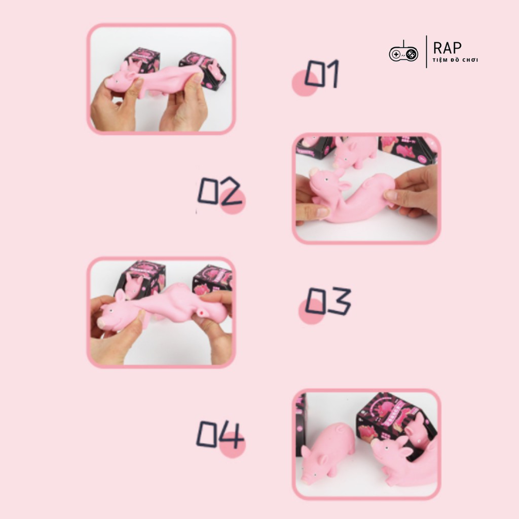 Mô hình lợn hồng heo silicon siêu co giãn, đàn hồi thay đổi hình dáng giúp giảm stress - Rap