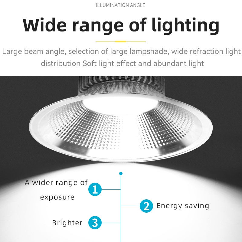 Đèn trần LED chiếu sáng rộng CANMEIJIA 100W 150W 200W cho nhà xưởng/ kho/ công nghiệp/ ban ngày