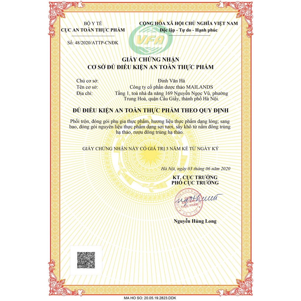 Trà Đông Trùng Hạ Thảo Mailands Hộp 20 gói