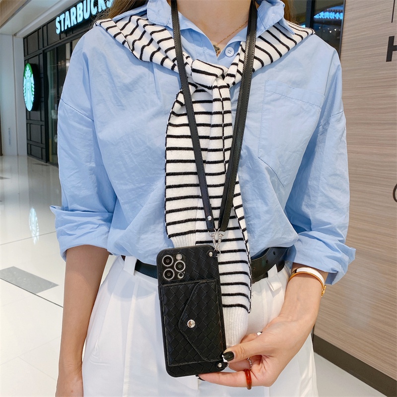 Bao Da Điện Thoại Có Ngăn Đựng Thẻ Và Dây Đeo Chéo Cho iphone 11 12 pro max 13 pro max 14 pro max 15 pro max x xr xs max 14 15 plus Ốp