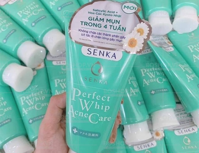 Sữa rửa mặt Ngăn ngừa mụn Senka Perfect Whip Acne ( xanh lá)