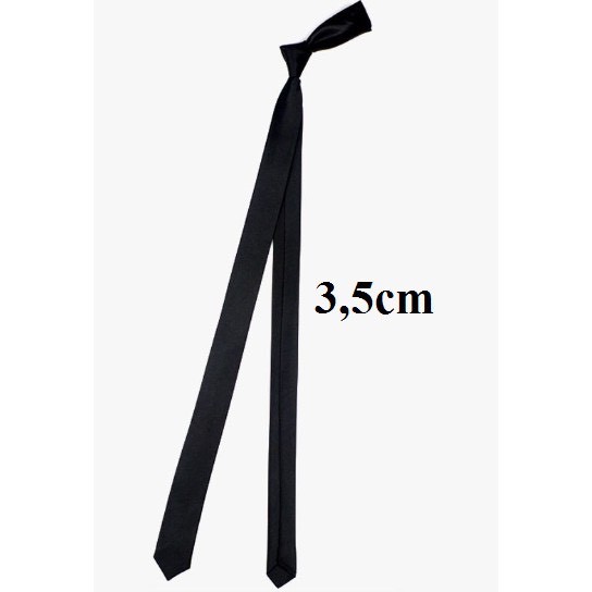 Cà vạt lụa Nam bản nhỏ 3,5cm - 5cm tự thắt màu đen Thời trang phong cách Hàn Quốc
