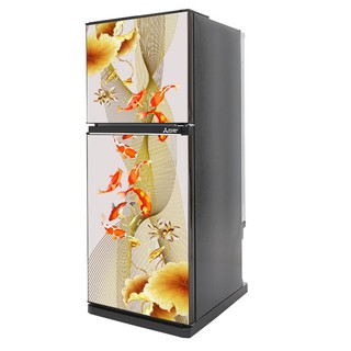 Decal dán tủ lạnh - Tranh cá chép và Hoa sen