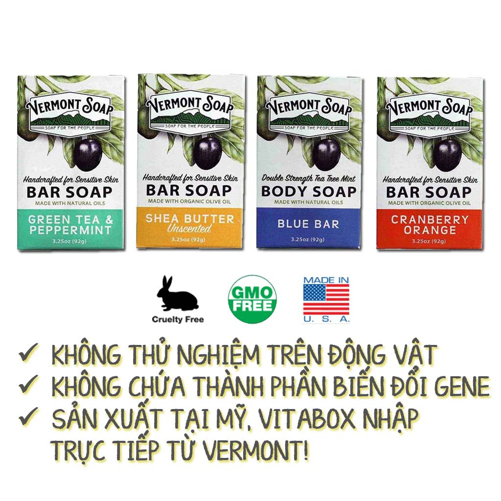 Vermont Soap - Xà Phòng Hữu Cơ Chăm Sóc Da Dầu, Khô và Nhạy Cảm - Organic Bar S.oap | BigBuy360 - bigbuy360.vn