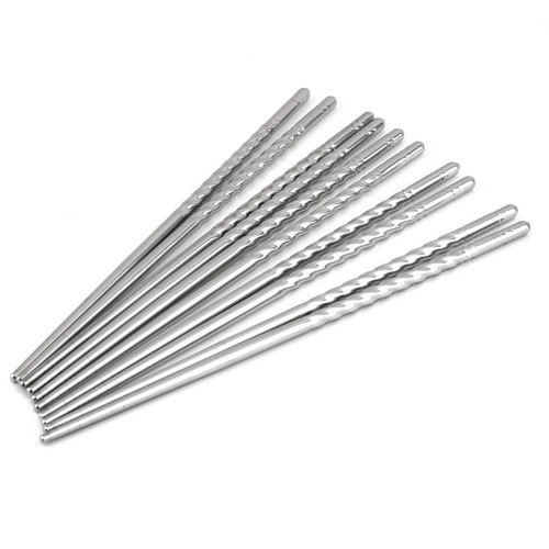 Sét 5 đôi đũa inox xoắn chống trơn