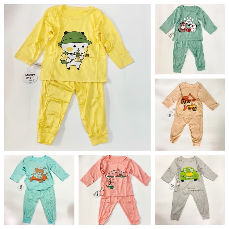 Bộ thun lạnh tay dài hoạ tiết đẹp 6-17kg