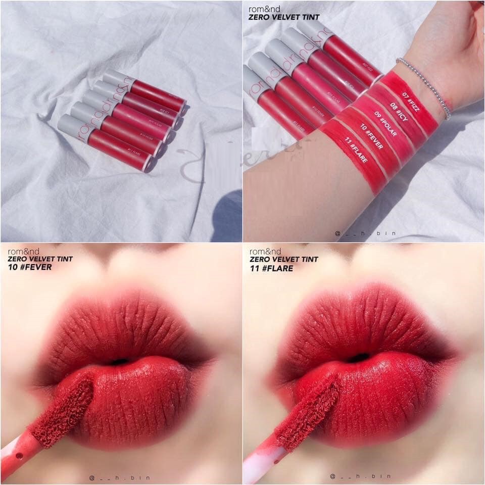 Son Kem Lì Siêu Mềm Mượt Romand Zero Velvet Tint.