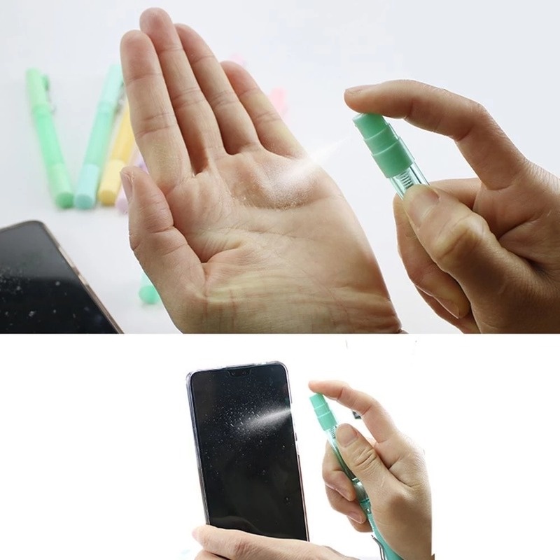 Bình Xịt Làm Sạch Màn Hình Điện Thoại/Bút Gel Màu Đen 3 Trong 1 Đa Năng Có Thể Bơm Lại Tiện Dụng