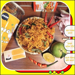 Khô gà lá chanh xé cay 300g đồ ăn vặt Roop siêu ngon ăn là mê ngay