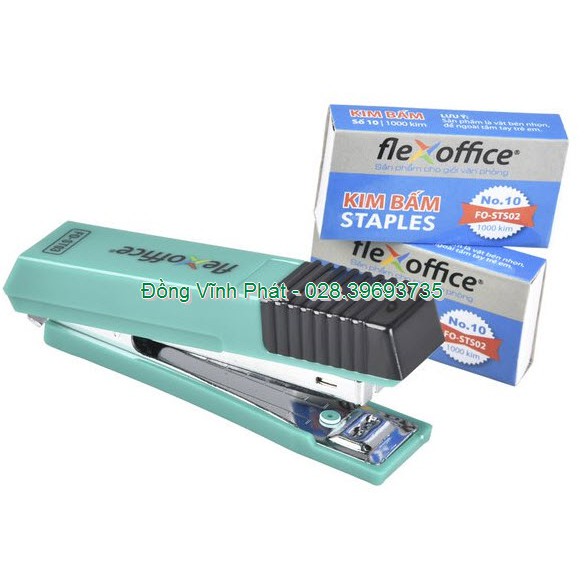 ⚡Giá sỉ bán buôn⚡[HOT] Bộ bấm kim số 10 và kim bấm Flexoffice FO-ST03-S2