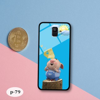 Ốp lưng kính 3D Samsung A6 2018-cute