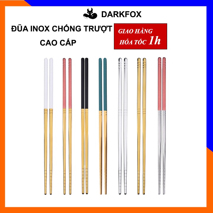 Đũa inox 304 chống trượt cao câp dùng cho cá nhân, cơm trưa văn phòng, gia đình, dã ngoại DIC01