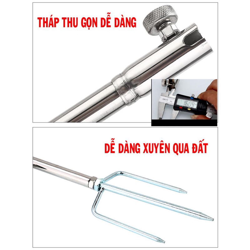 Tháp Chống Cần Câu inox, tháp câu đài inox, phụ kiện câu cá đa năng -  Đồ Câu DHS
