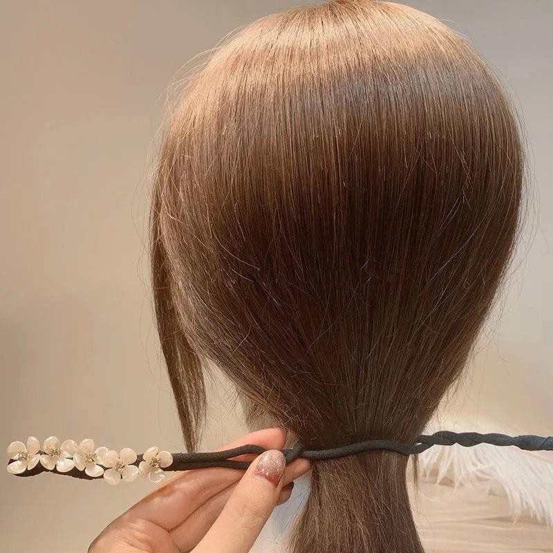 Kẹp tóc hình bông hoa đính ngọc trai phong cách Hàn Quốc F109