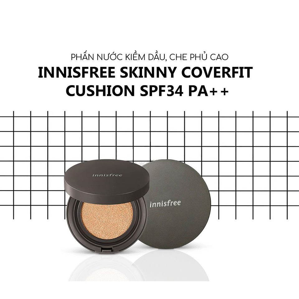 Phấn nước Innisfree Skinny Coverfit Cushion SPF 34/PA ++ | BigBuy360 - bigbuy360.vn