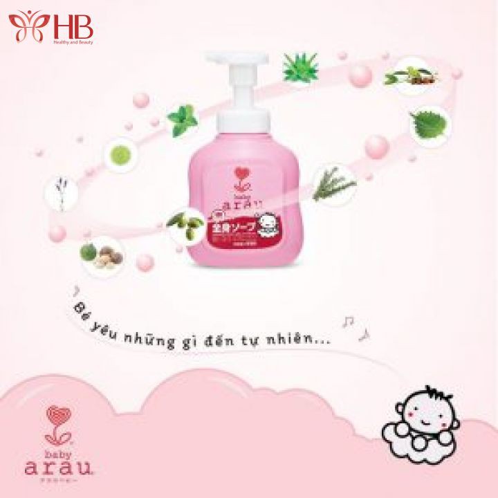 Sữa tắm gội thảo mộc Arau Baby nội địa Nhật - Chai 450ml