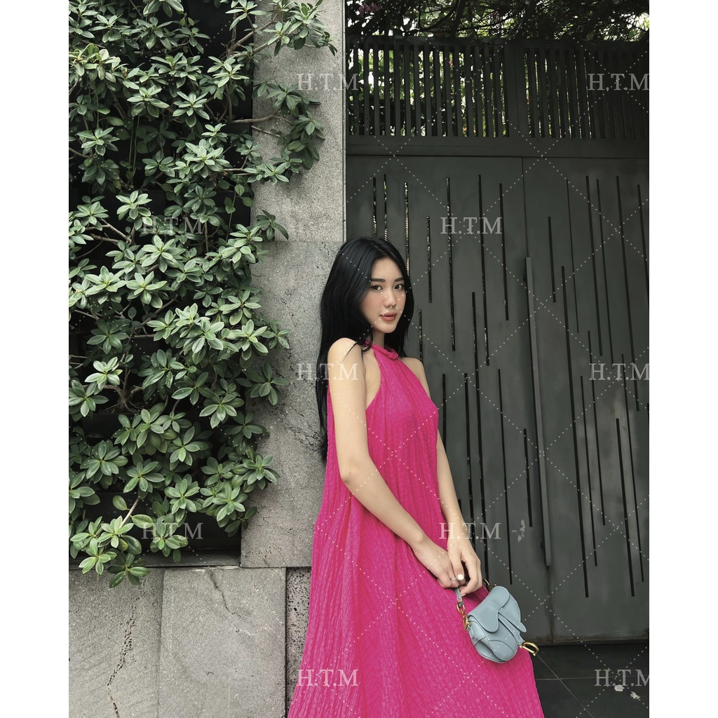 Đầm Maxi Cổ Yếm Chất Xốp Đơn Sắc, Váy Maxi Dự Tiệc Đi Biển 𝙎𝙝𝙤𝙥 𝙓𝙞𝙣𝙝 | BigBuy360 - bigbuy360.vn