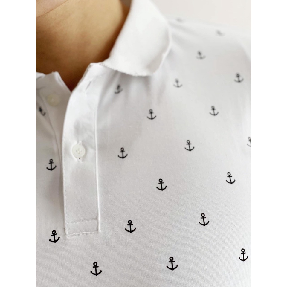 Áo phông Nam ĐỦ SIZE [XẢ KHO] 💓MEN-BOUTIQUE💓 Áo Polo Gucci họa tiết mỏ neo M-XXL -Thấm Hút Mồ Hôi Co Dãn