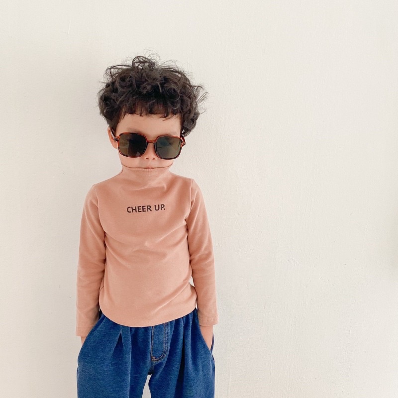 Áo cổ lọ cotton thấp cổ 3-5cm cho bé chất cotton mềm đẹp Thu đông 2022