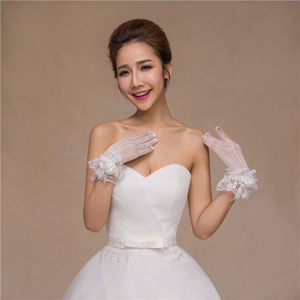 Găng Tay Ren Hoa Mỏng Phong Cách Retro Hàn Quốc Cho Nữ