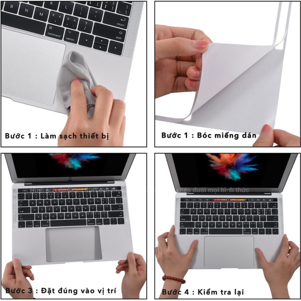 Bộ dán Kê tay trackpad Mácbook SMTech chống xước chống mòn Air Pro M1 M2 13 inch 14 inch 15 inch 16 inch đủ dòng