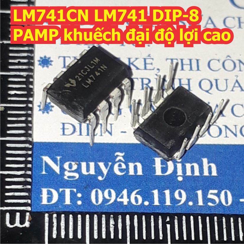 2 con LM741CN LM741 DIP-8 OPAMP khuếch đại độ lợi cao kde8400