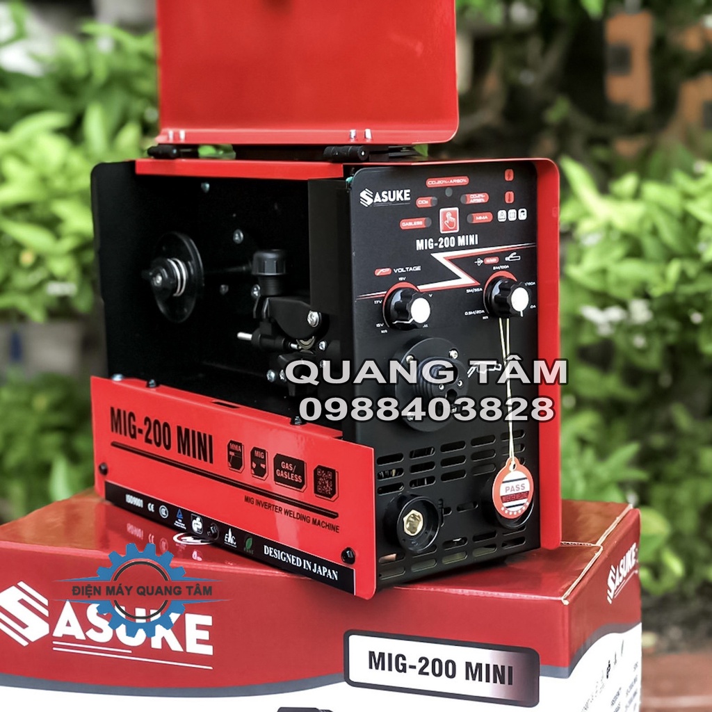 Máy Hàn MIG Không Khí + Có Khí + Que 3 Chức Năng Sasuke MIG-200 NEW + 1 Cuộn Dây Hàn 1Kg [Chính Hãng]