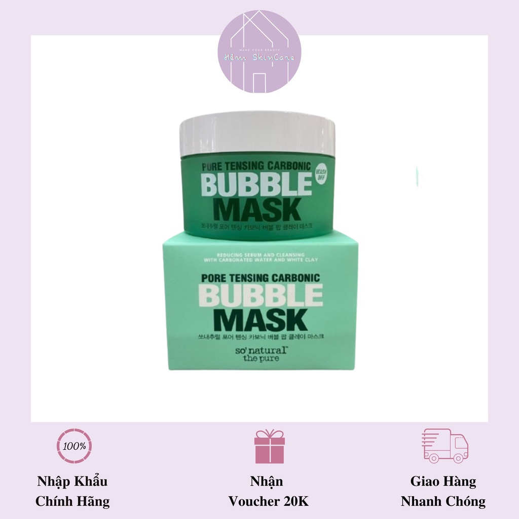 So Natural Bubble Mask- Mặt Nạ Đất Sét Sủi Bọt Thải Độc, Làm Sạch Sâu 130g